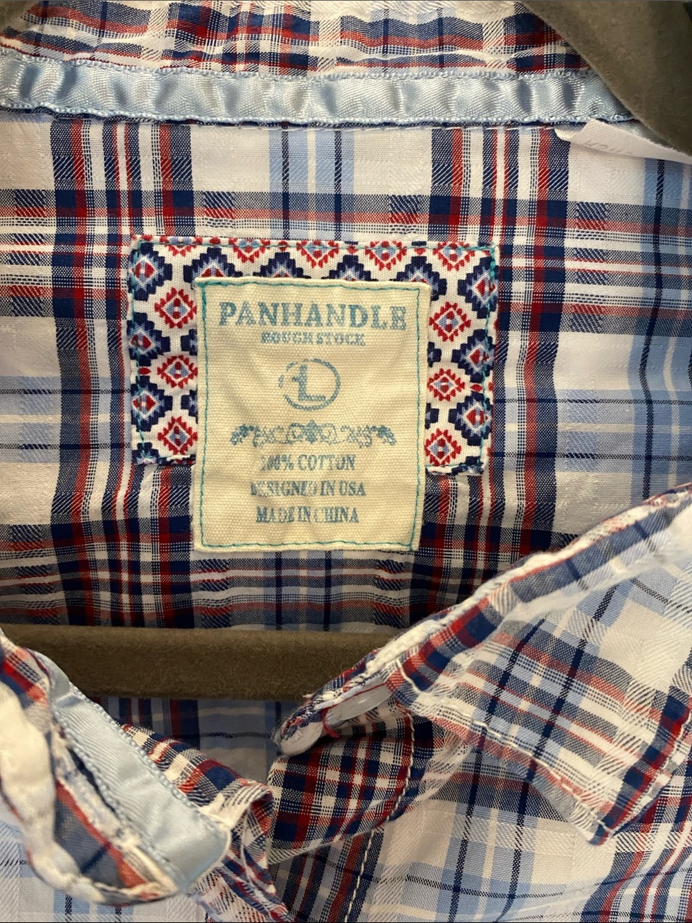 Panhandle Western Embroidered Plaid Button-Down Shirt - Picture 2 of 5